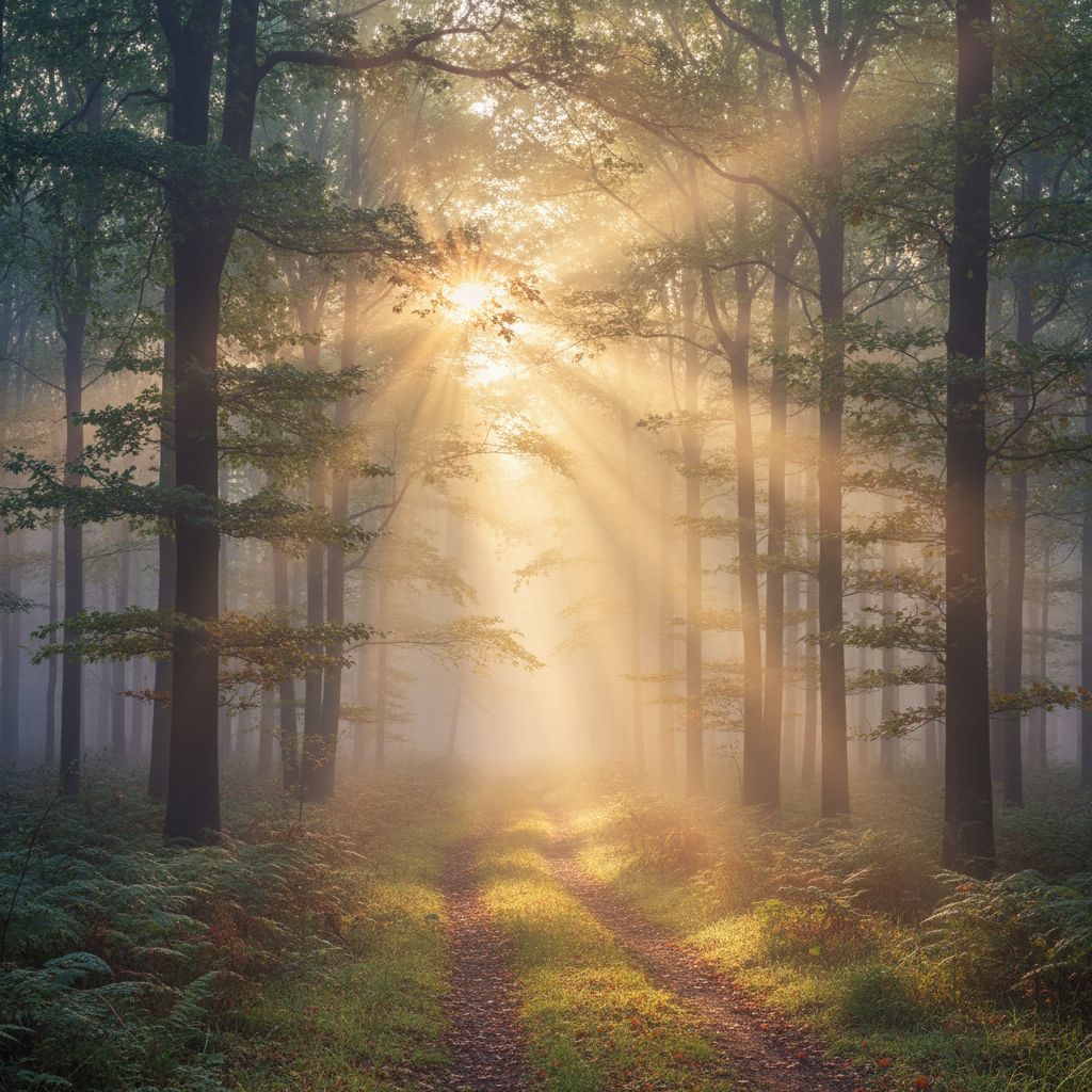Herbstwald goldenes Licht Wildkamera Standort