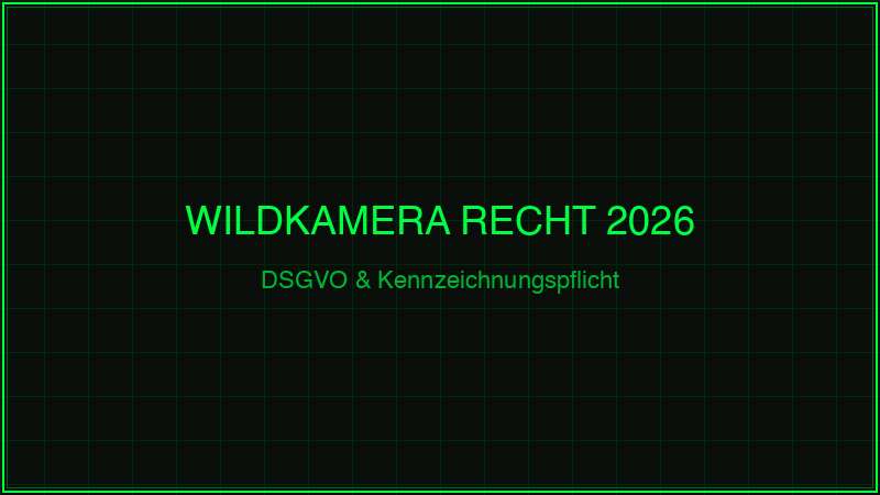 Wildkamera Recht 2026 – DSGVO und Kennzeichnungspflicht