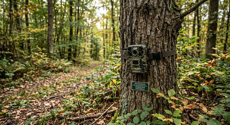 Tactacam Reveal X montiert an Baum Jagdrevier