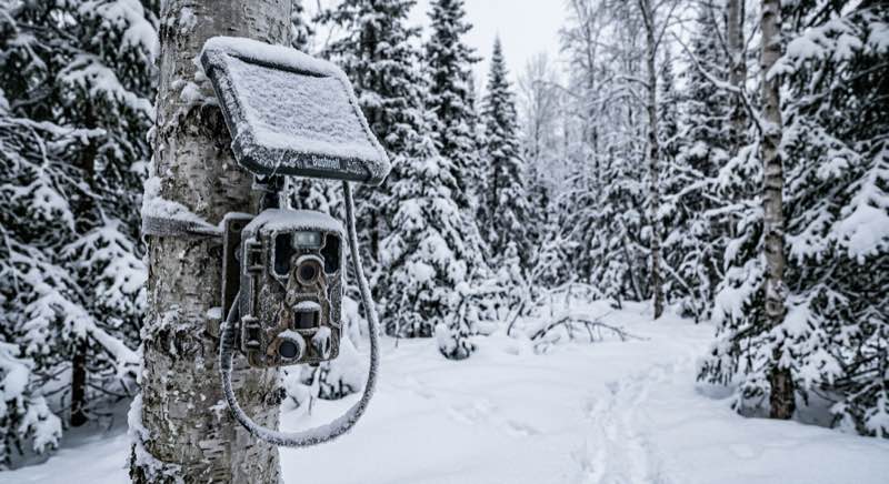 Solar-Wildkamera im Winter — Betrieb bei Schnee und Kälte