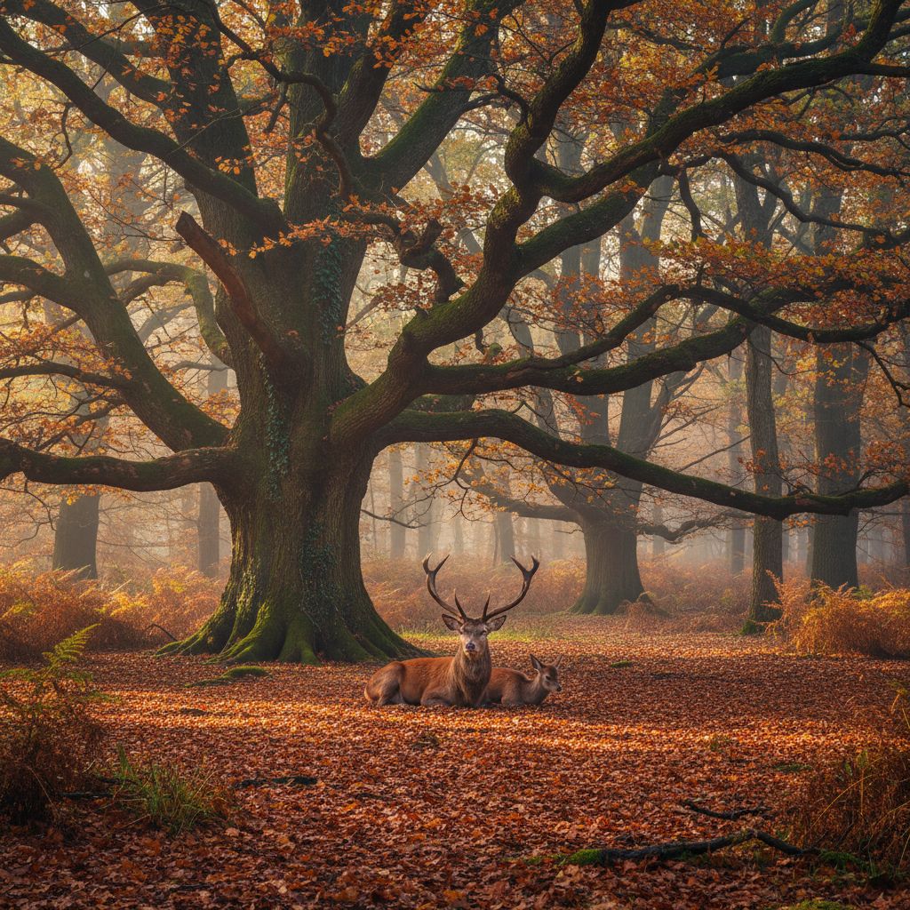 Herbstwald Naturbeobachtung Wildkamera-Standort