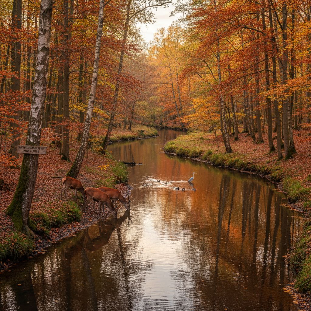 Herbstfluss Wildkamera Naturbeobachtung Standort